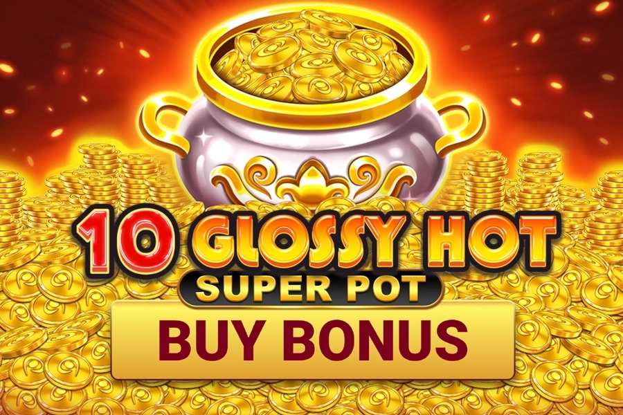 10 Glossy Hot Super Pot at Here2Win Casino