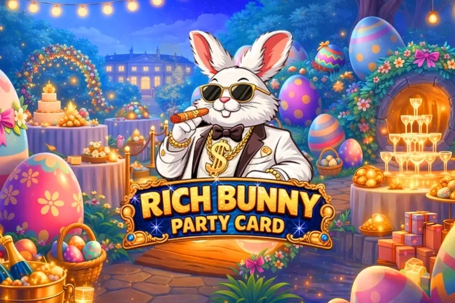 Rich Bunny Party Card pokie