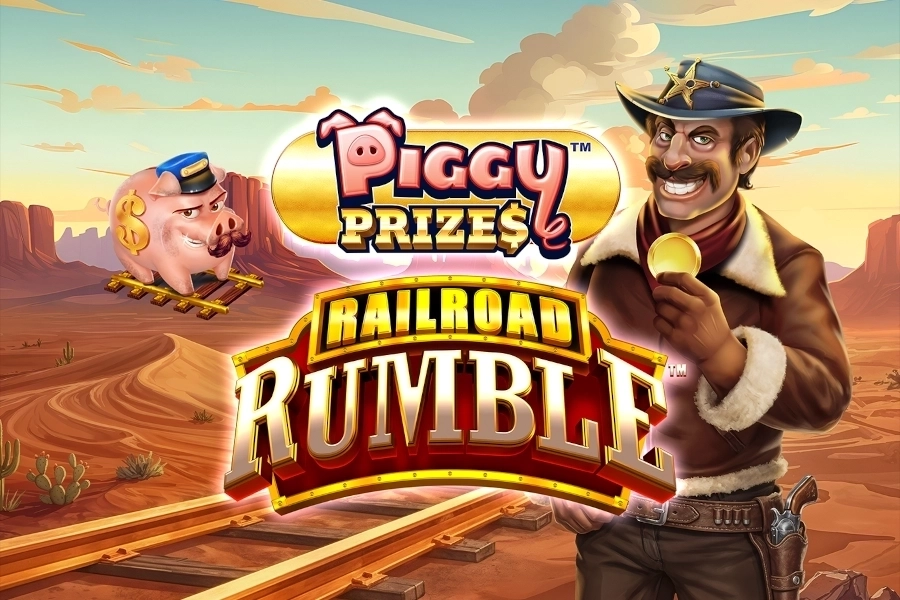Piggy Prizes Railroad Rumble pokie