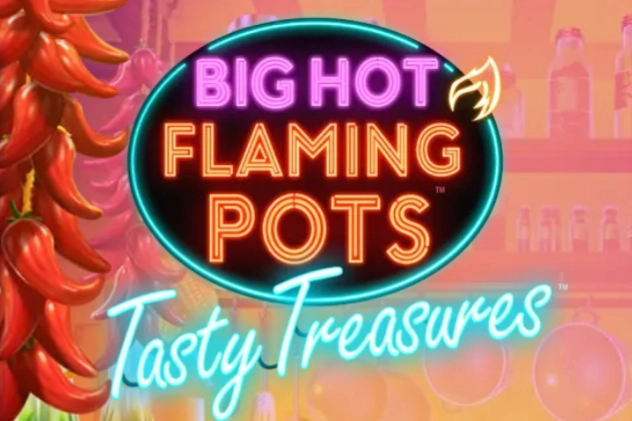 Big Hot Flaming Pots Tasty Treasures at Here2Win Casino